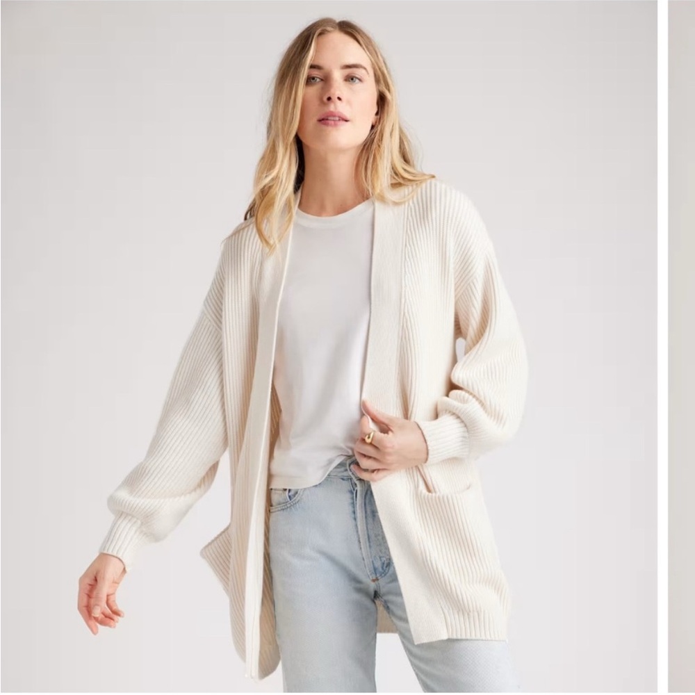 Quince 100% organic cotton oversized cardigan
